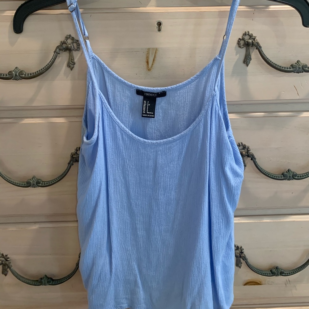 blue tank top